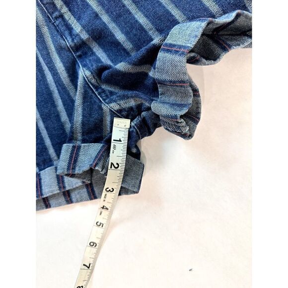 Daphnea Paris Jean Shorts Cut-Offs Stripes Retro High Rise 100% Cotton - Medium - Picture 7 of 8